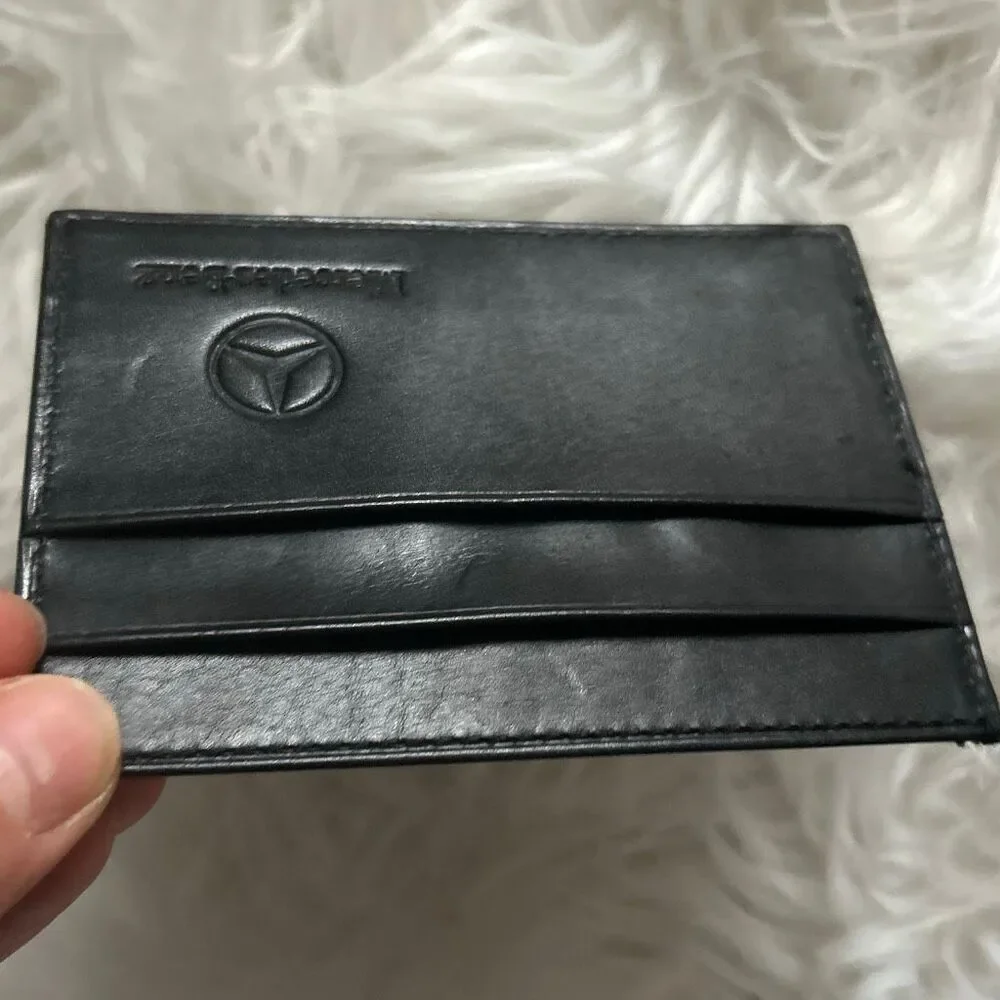 MERCEDES BENZ Genuine OEM Black Leather Card Holder Wallet Window